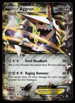 Aggron EX 93/160 Holo XY Primal Clash Pokemon Card - Image 1