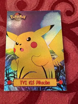 topps Pokemon TV Animation Series 1 Rainbow Holo Foil TV2 #25 Pikachu 1999 Card - Image 1
