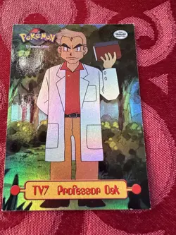 topps Pokemon TV Animation Series 1 Rainbow Holo Foil TV7 Professor Oak Card - Image 1