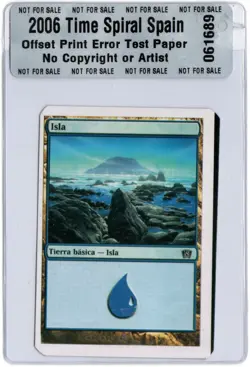 MTG Spanish 2006 8th Edition Isla Miscut RED BACK Factory Test Print ERROR - Image 1