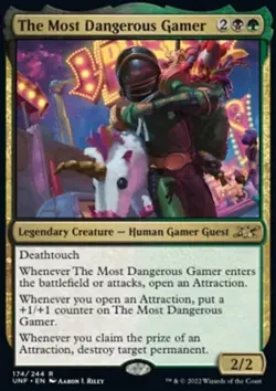 MTG Magic the Gathering The Most Dangerous Gamer (174/654) Unfinity LP - Image 1
