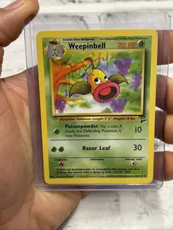 POKEMON BASE SET 2 WEEPINBELL #64/130 UNLIMITED UNCOMMON NM VINTAGE WOTC TCG VTG - Image 1