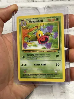 POKEMON BASE SET 2 WEEPINBELL #64/130 UNLIMITED UNCOMMON NM VINTAGE WOTC TCG VTG - Image 2