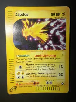 Pokemon 2003 Zapdos H32/H32 Holo Aquapolis English Holo - Image 1