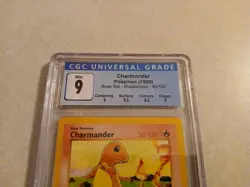 POKEMON CHARMANDER BASE SET SHADOWLESS CGC 9 MINT + SUB GRADES - Image 2