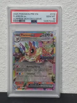 Stamped Promo FLAREON EX 014/131 Prismatic Evolutions PSA 10 Gem Mint Pokemon - Image 1