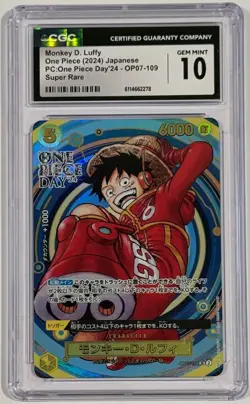 2024 One Piece OP07-109 Monkey D. Luffy One Piece Day ‘24 SR CGC 10 Gem Mint - Image 1