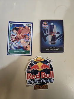 Red Bull x One Piece – Double Don!! Set (10 Foil Red Bull Don + Luffy Promo) - Image 1