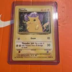 Pokemon TCG Pikachu Base Set WOTC Unlimited Common Card 58/102 vintage - Image 1