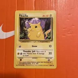 Pokemon TCG Pikachu Base Set WOTC Unlimited Common Card 58/102 vintage - Image 3