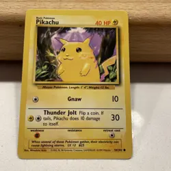 Pokemon TCG Pikachu Base Set WOTC Unlimited Common Card 58/102 vintage - Image 5