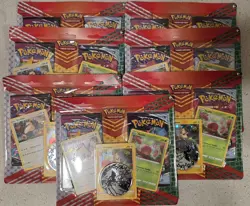 Pokemon x7 TCG: Snorlax, Morpeko & Applin Cards with 2 Booster Packs & Coin - Image 1