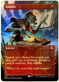 MTG Gamble *BORDERLESS FOIL* Dominaria Remastered 433 NM - Image 1