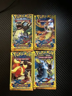 EMPTY Pokemon TCG XY Flashfire Booster Packs X4 - Art Set Mint Condition🔥 - Image 1