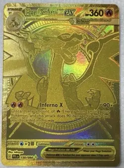 Gold Mega Charizard X EX 130 Pokemon Phantasmal Flames MHR RARE Pack Fresh!! - Image 1
