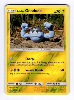 Alolan Geodude (35) SM - Team Up #35 (2019) Common Reverse Holo NM Pokemon - Image 1