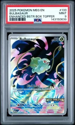 Pokemon Mega Evolutions Bulbasaur 133/132 Enhanced Topper Promo Stamped PSA 9 - Image 1