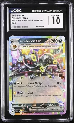 2025 Pokemon Umbreon Ex 060/131 Rare CGC 10 Gem Mint - Image 1