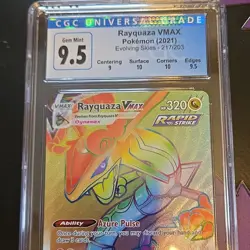 Rayquaza VMAX Secret Rare 217/203 Evolving Skies CGC 9.5 Holo Pokemon TCG - Image 1