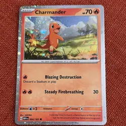 Pokemon Charmander 004/165 Scarlet & Violet Nintendo 2023 Common Holo 70 HP - Image 1