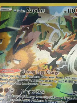 2023 TCG Pokemon #SWSH283 Galarian Zapdos Full Art Holo SWSH Black Star Promos - Image 3