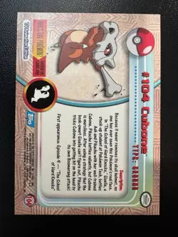 Pokemon Tv Animation Edition Series 2 Cubone #104 Foil Blue Logo 2000 NM - Image 2