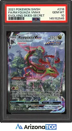 Pokemon 2021 Rayquaza VMAX 218/203 Alt Art Evolving Skies GEM MINT PSA 10 - Image 1