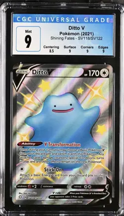 Ditto V SV118/SV122 Shining Fates: Shiny Vault Holo CGC 9 Pokemon - Image 1