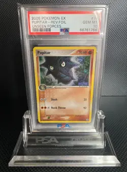 Pokemon Pupitar Unseen Forces Reverse Holo PSA 10 - Image 1