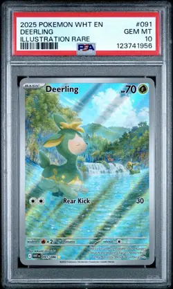2025 POKEMON WHT EN-WHITE FLARE 091 DEERLING ILLUSTRATION RARE PSA 10 - Image 1