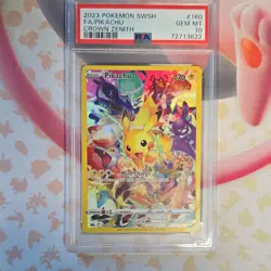 Pokemon Pikachu Secret Rare Full Art 160/159 Crown Zenith PSA 10 Holo - Image 1