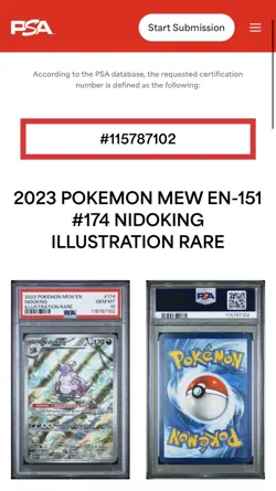 2023 POKEMON MEW EN-151 ILLUSTRATION RARE #174 NIDOKING PSA 10 - Image 3