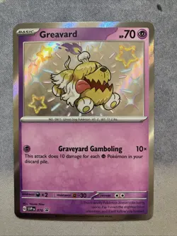 Greavard (Shiny) Scarlet & Violet Paldean Fates SVP 070 Promo Pokemon Card NM - Image 1