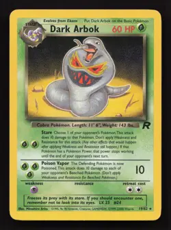 Dark Arbok 19/82 non holo rare team rocket vintage WOTC pokemon card - Image 3