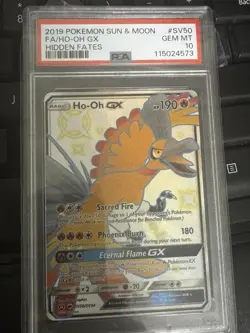 2019 Pokemon Sun & Moon Hidden Fates Ho-Oh GX SV50/SV94 PSA 10 Gem Mint - Image 1