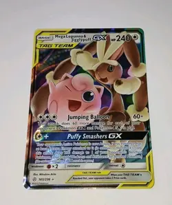 Mega LOPUNNY & JIGGLYPUFF GX - 165/236 - TAG TEAM Cosmic Eclipse 🌟 NM 🌟 Arita - Image 1