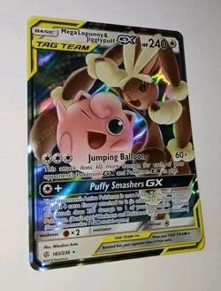 Mega LOPUNNY & JIGGLYPUFF GX - 165/236 - TAG TEAM Cosmic Eclipse 🌟 NM 🌟 Arita - Image 2