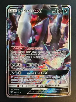 Darkrai GX 88/147 Pokemon TCG Burning Shadows Sun & Moon Ultra Rare Card NM - Image 1
