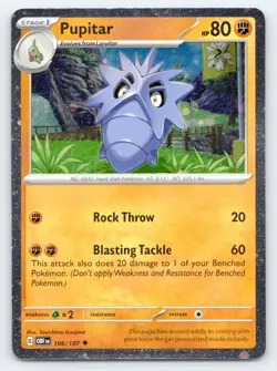 Pupitar 106/197 Cosmos Holo Pokemon Card TCG - Image 1