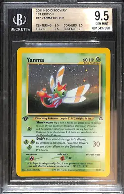 Pokemon Yanma 17/75 Holo Neo Discovery 1st Edition BGS 9.5 - Image 1