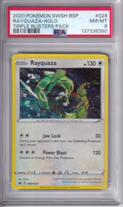 Pokemon TCG 2020 Rayquaza - Holo Triple Blister Promo SWSH029 PSA 8 - Image 1