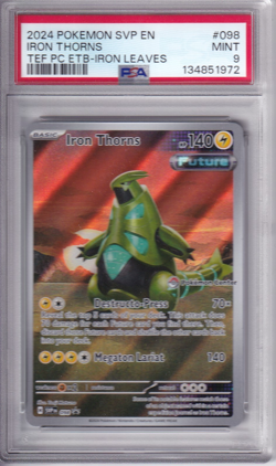 Pokemon TCG Iron Thorns Pokemon Center Black Promo PSA 9 - Image 1
