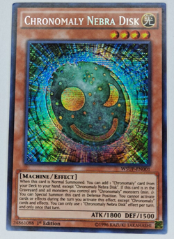YUGIOH CHRONOMALY NEBRA DISK PRISMATIC SECRET RARE WSUP-EN001 1ST EDITION - Image 1