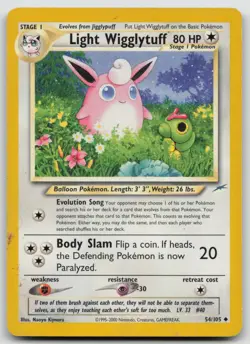 Pokemon Card Light Wigglytuff Uncommon Neo Destiny 054/105 - Image 1