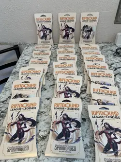 RIFTBOUND TCG LEAGUE OF LEGENDS SPIRIT FORGED 14 CARD SLEEVED BOOSTER LOT (25)🔥 - Image 1