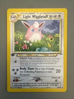 Pokemon TCG Light Wigglytuff 1st Edition Neo Destiny Card 54/105 -MINT CONDITION - Image 1