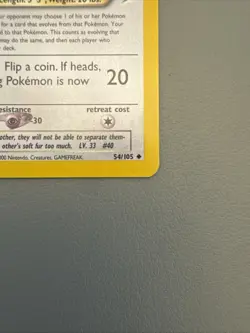 Pokemon TCG Light Wigglytuff 1st Edition Neo Destiny Card 54/105 -MINT CONDITION - Image 5