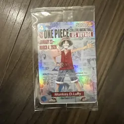 One Piece Monkey.D.Luffy College Basketball US Voyage Promo Card (Sealed) P-055 - Image 1