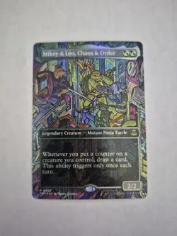 MTG Mikey & Leo, Chaos & Order - Foil - Borderless, Tmnt 200 - Image 1