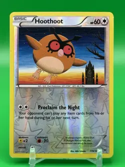 Hoothoot 119/162 Common Reverse Holo XY - BREAKthrough HP Heavy Play Pokemon G0 - Image 1